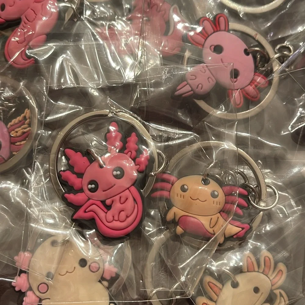 12 nwt Pink Axolotl Keychains for Kids or adults